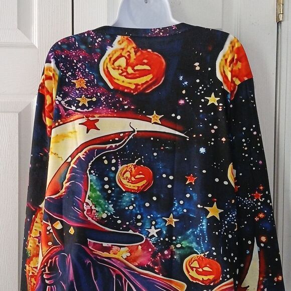 Halloween pumpkins galaxy witch holiday spooky shirt Sz XXL NWOT - Picture 7 of 8